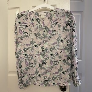 Club Monaco long sleeve floral blouse , size M